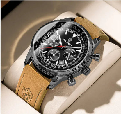 Men's Ultra-Thin Leather Strap Multifunctional Luminous Watch WEM Support (www.WEM.support)