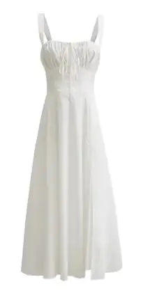 Plain and Floral Print Strappy Dress