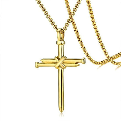 Metal Punk Cross Pendant Necklace WEM Support (www.WEM.support)