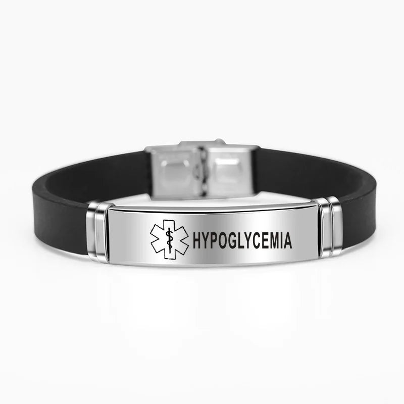 Silicone Medical Alert ID Bracelet WEM Support (www.WEM.support)