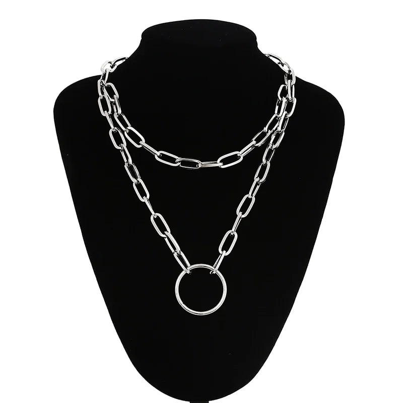 Double Layer Lock Chain Necklace WEM Support (www.WEM.support)