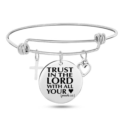 Stainless Steel Christian Charm Bracelet WEM Support (www.WEM.support)