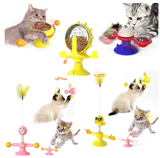 Brinquedo Giratório de Vento para Gatos