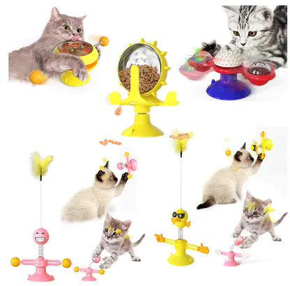 Brinquedo Giratório de Vento para Gatos