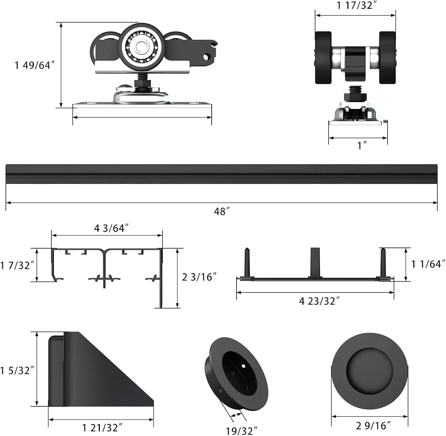 Sturdy Aluminum Bypass Closet Door Tracks WEM Support (www.WEM.support)