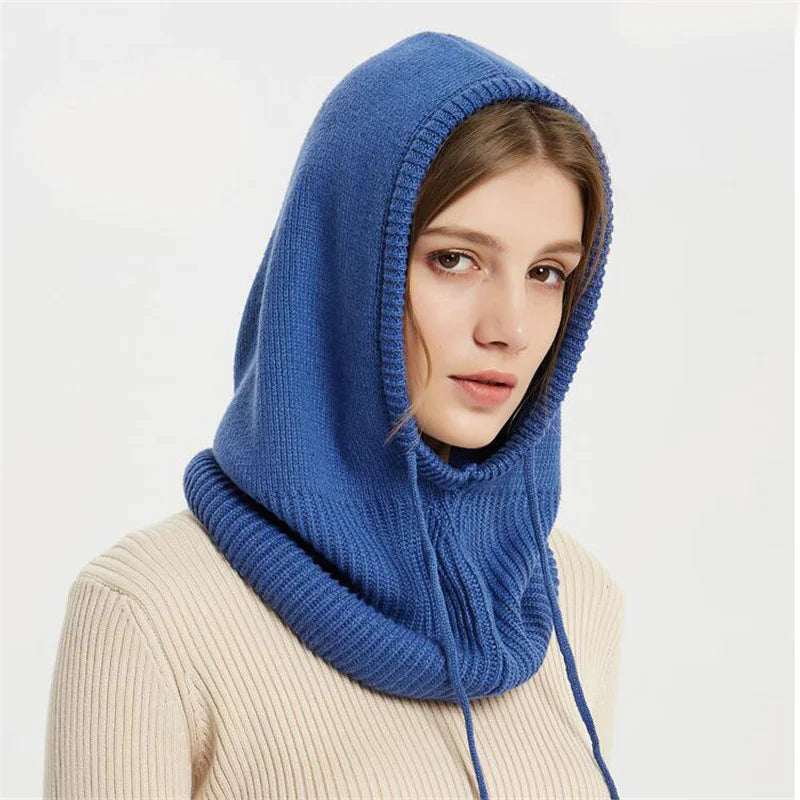 Cozy Knit All-in-One Hat & Scarf Pullover WEM Support (www.WEM.support)