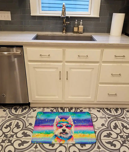 Westie Hippie Dawg Memory Foam Kitchen Mat WEM Support (www.WEM.support)