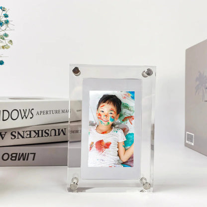 Acrylic Transparent Crystal Digital Photo Frame Video Player WEM Support (www.WEM.support)