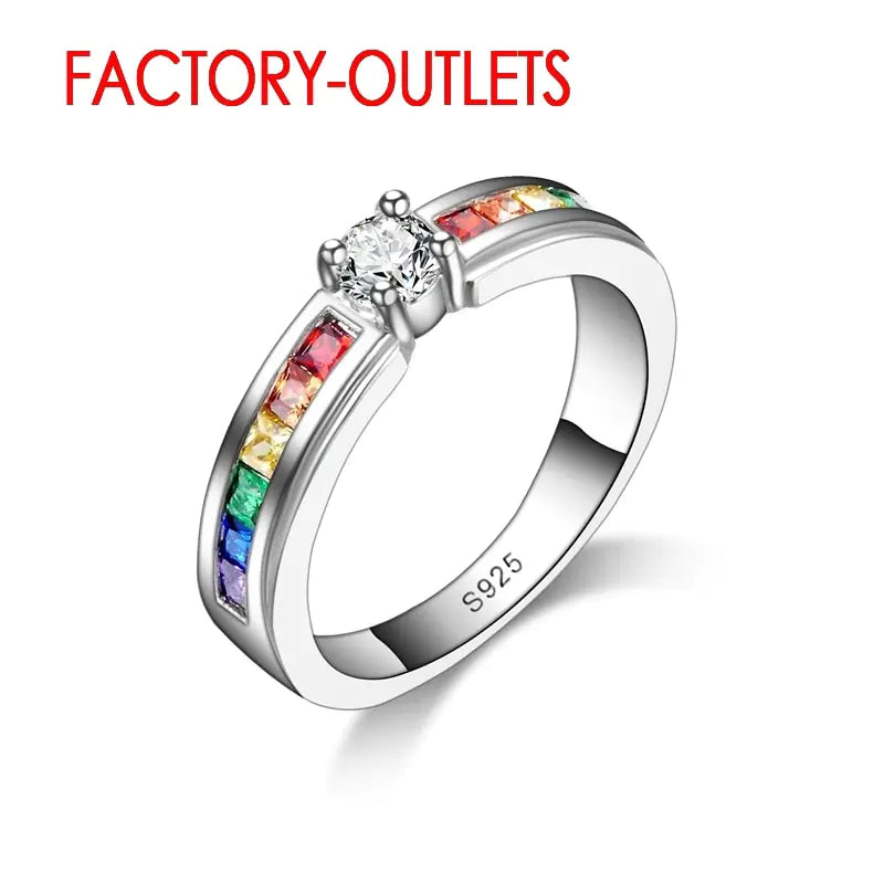 Colorful Cubic Zirconia Women Engagement Ring WEM Support (www.WEM.support)