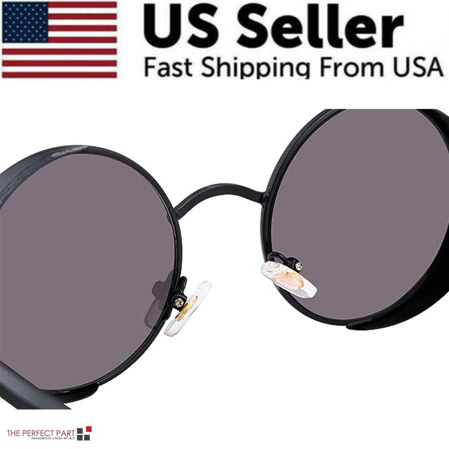 Retro Round Polarized Sunglasses Men Women Vintage Gothic Steampunk Glasses WEM Support (www.WEM.support)