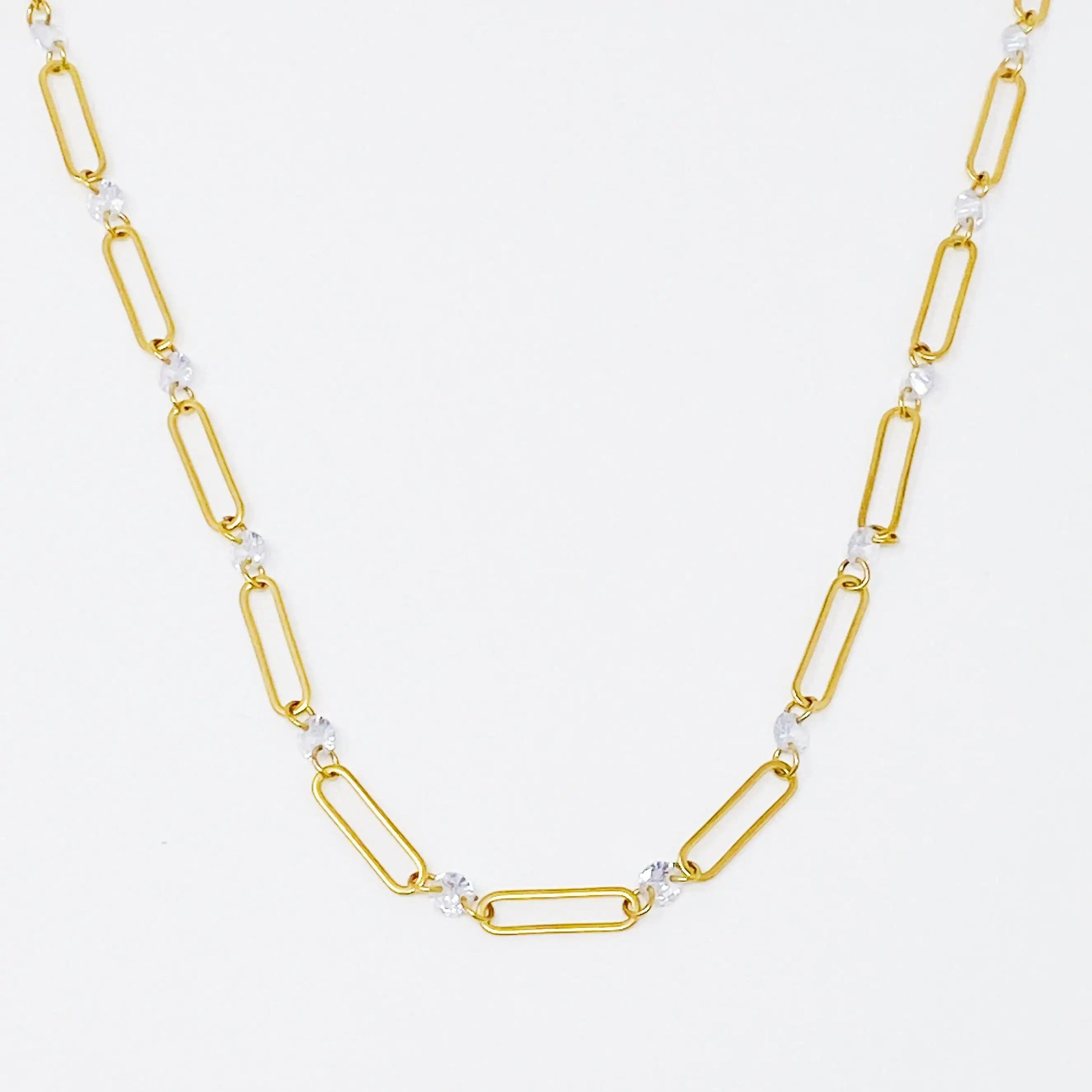 Crystal Linked Chain Necklace WEM Support (www.WEM.support)