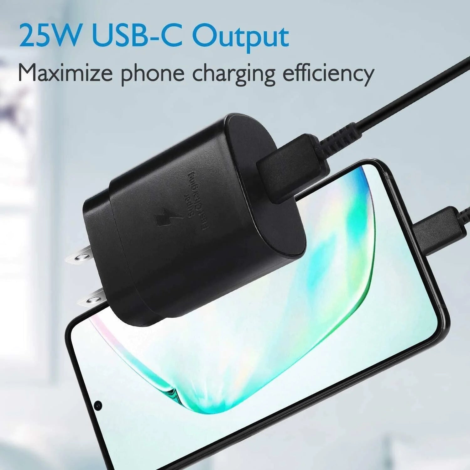 25w Super Fast Charger Type USB-C 10FT Cable For Samsung Galaxy S23 S22 S21 S20 WEM Support (www.WEM.support)