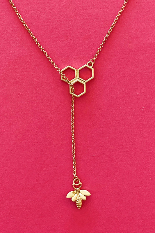 Bee With Me Necklace, Gold WEM Support (www.WEM.support)