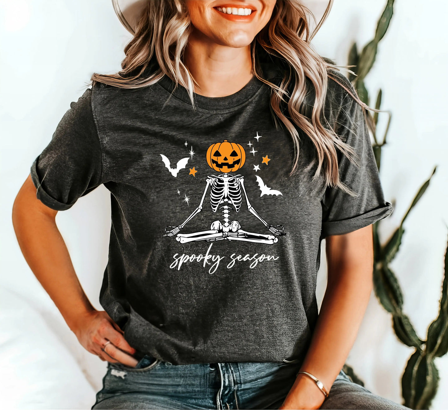 Spooky Season Shirt, Spooky Pumpkin Shirt, Halloween Skeleton Shirt WEM Support (www.WEM.support)