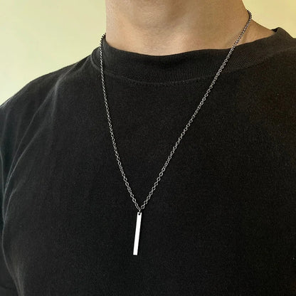 Chain Rectangular Pendant Necklace WEM Support (www.WEM.support)
