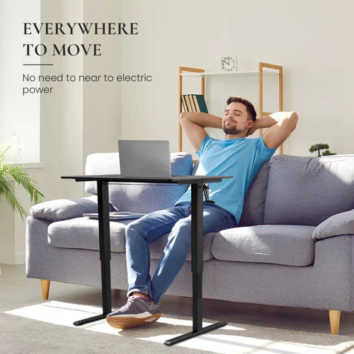 Hand-Crank Adjustable Office Desk Height Adjustable, With Flat Metal Legs Perfect For Home, Office, Gaming, Or Study Use WEM Support (www.WEM.support)