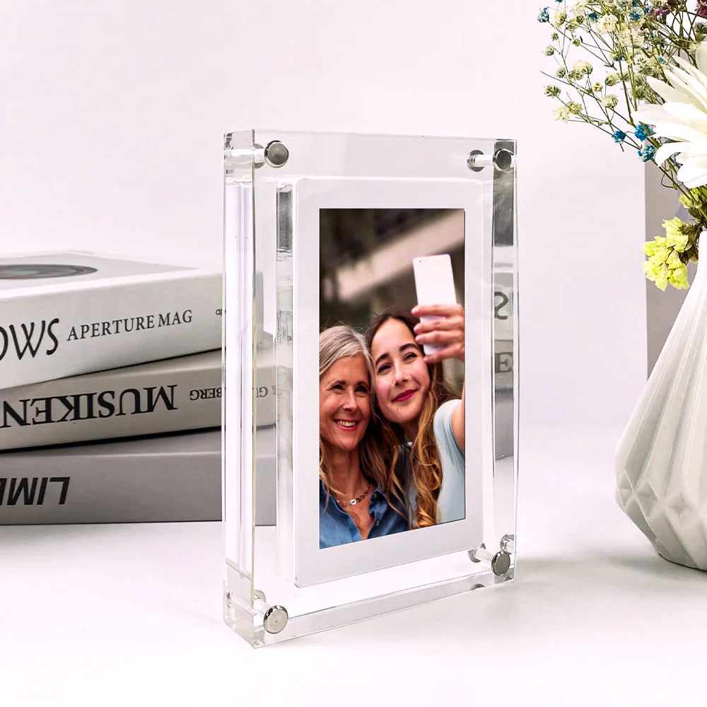 Acrylic Transparent Crystal Digital Photo Frame Video Player WEM Support (www.WEM.support)