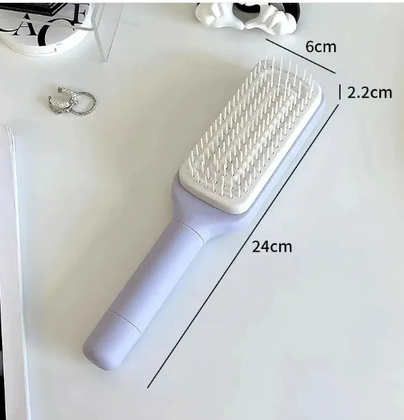 4 In 1 Self Cleaning Hair Brush New Self-Cleaning Anti-Static Massage Comb Scalable Rotate Lifting Self Cleaning Hairbrush WEM Support (www.WEM.support)