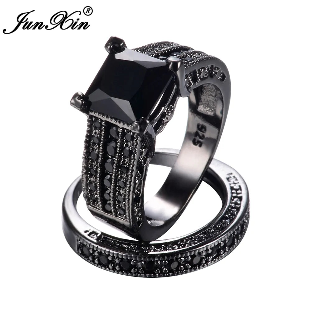 Elegant Black Gold Filled Zircon Ring WEM Support (www.WEM.support)