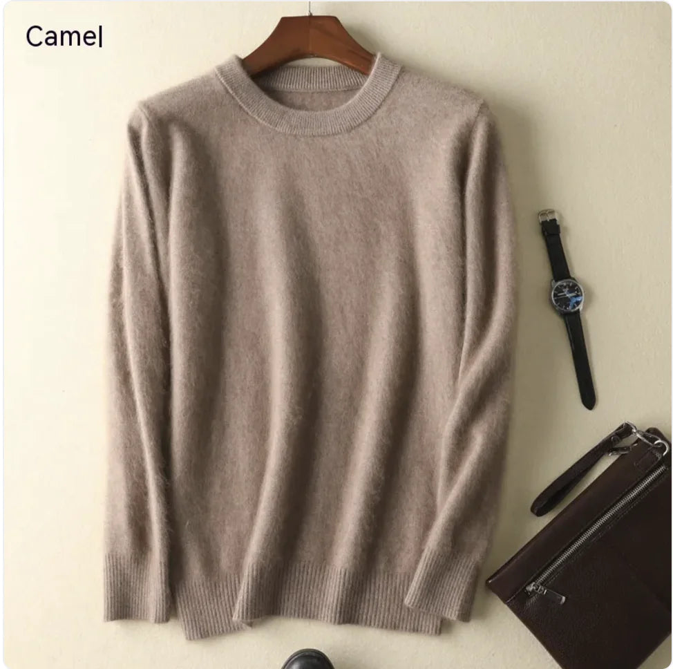 Thick Cashmere Round Neck Sweater WEM Support (www.WEM.support)