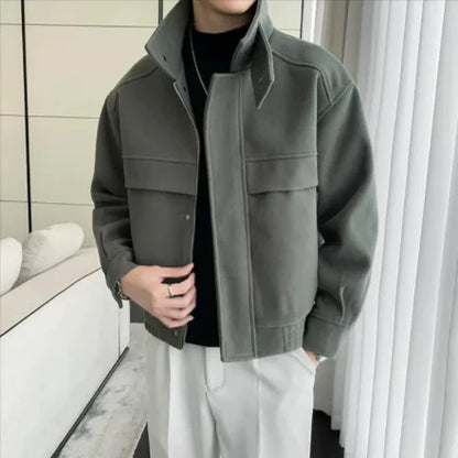 Premium Short Woolen Overcoat