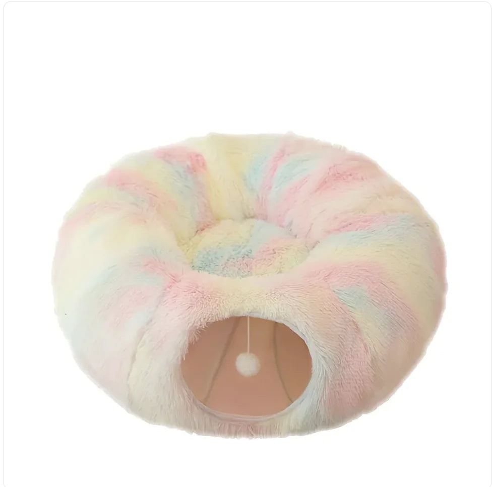 Foldable Plush Winter Cat Tunnel & Nest WEM Support (www.WEM.support)