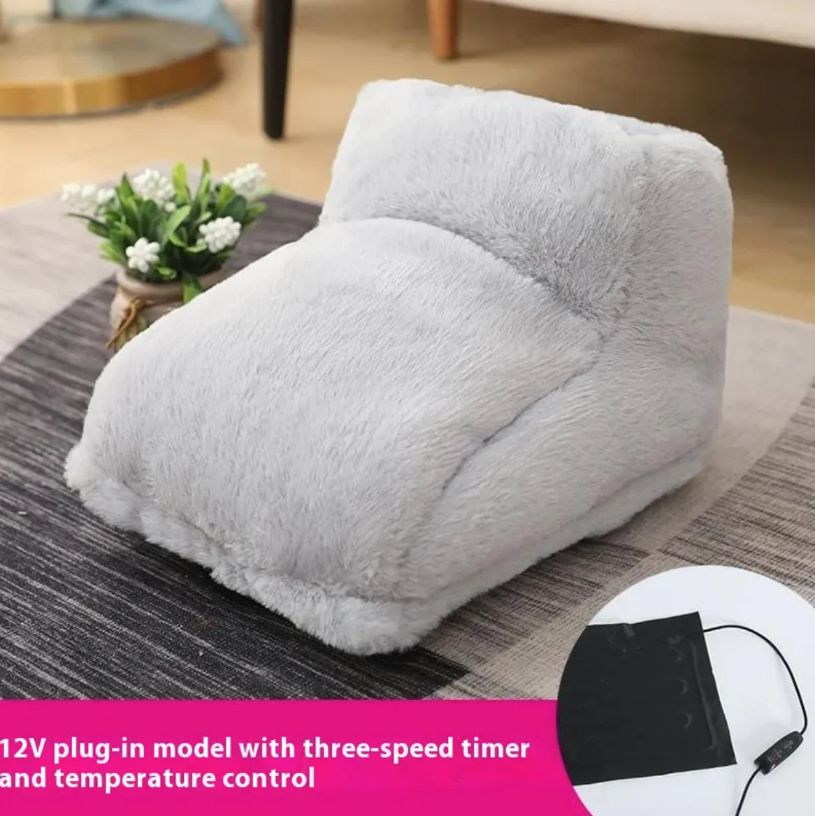 Electric Rabbit Fur Foot Warmer WEM Support (www.WEM.support)