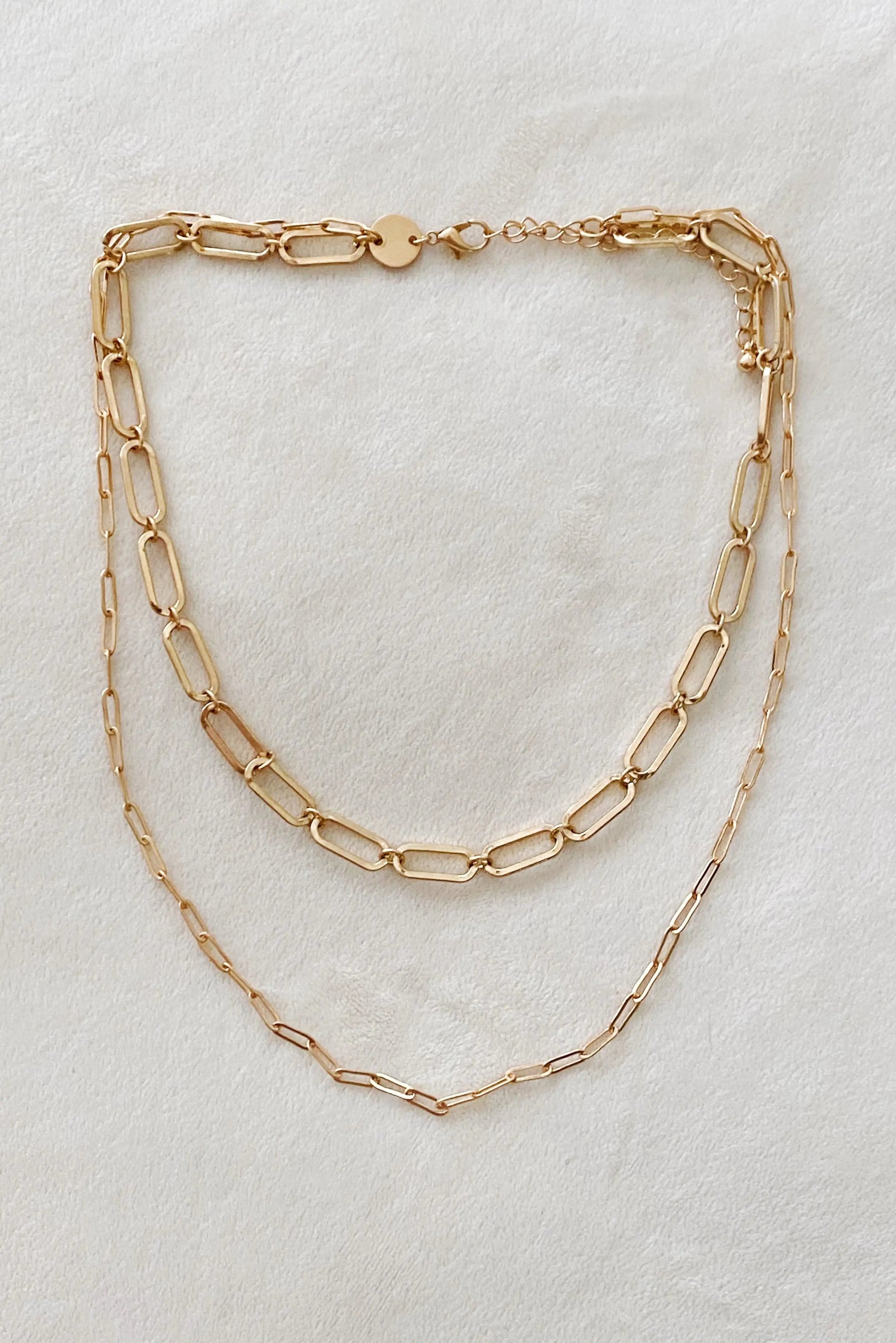 Big & Small Double Chain Link Necklace WEM Support (www.WEM.support)