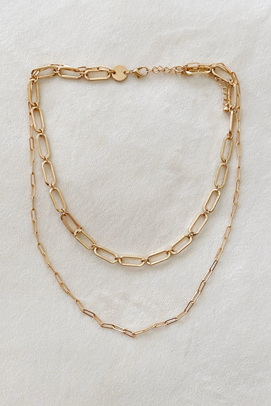 Big & Small Double Chain Link Necklace WEM Support (www.WEM.support)