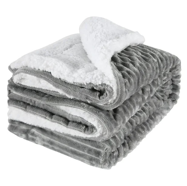 Thickened Flannel & Lamb Wool Double-Sided Blanket WEM Support (www.WEM.support)