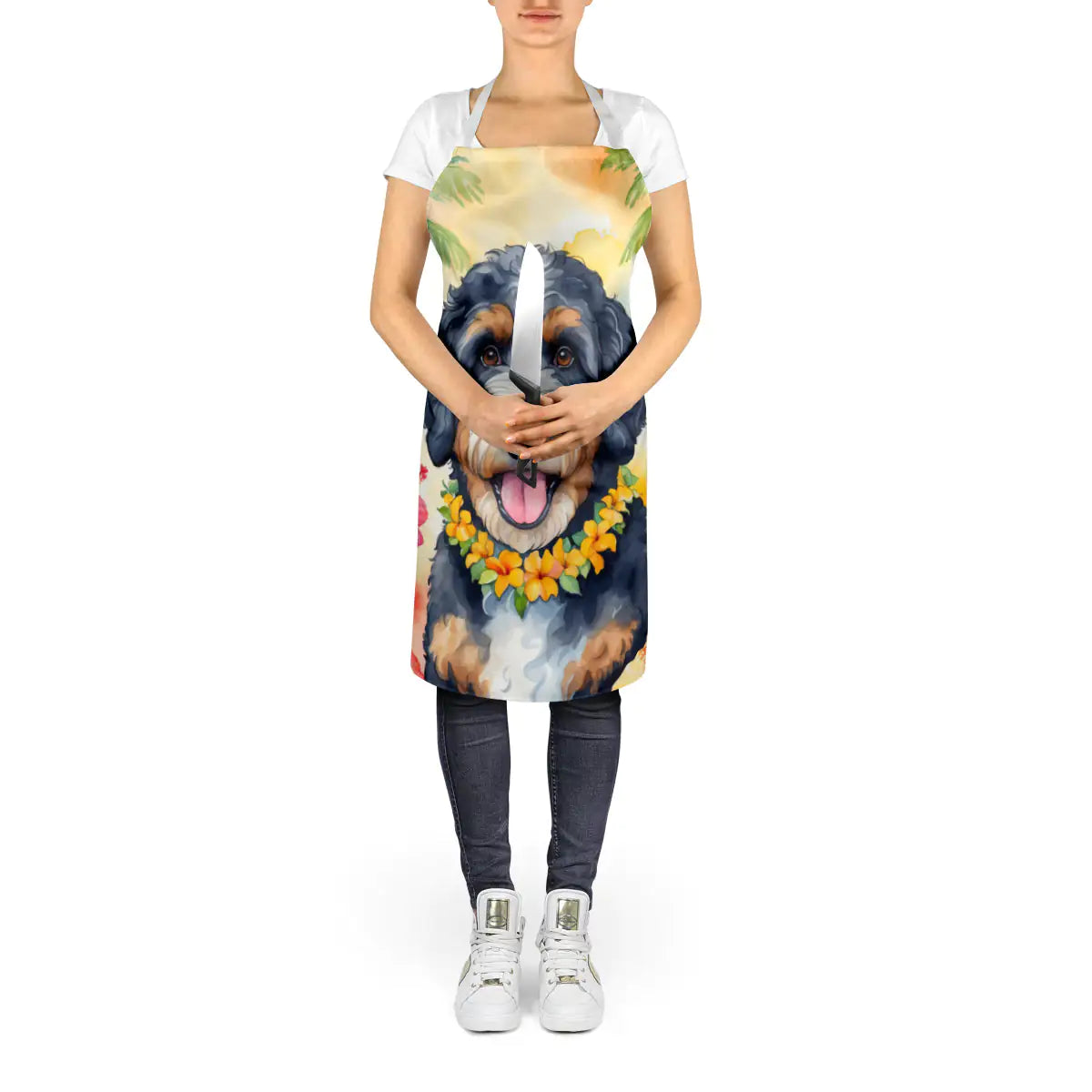 Bernedoodle Luau Apron WEM Support (www.WEM.support)