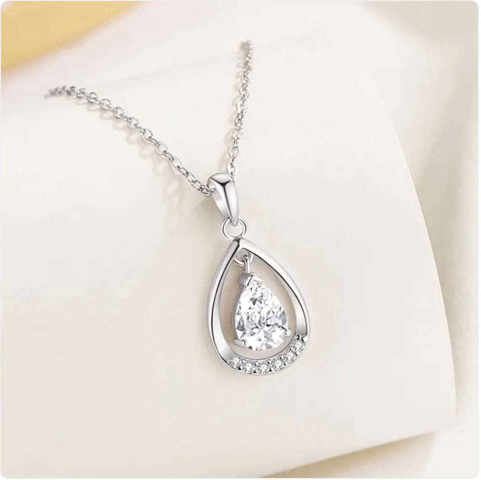 Sterling Silver Teardrop Necklace HejK.com