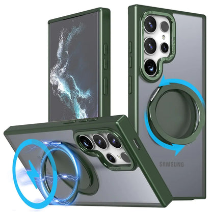 for iPhone 14 Pro Max Case with 360°Rotatable Magnetic Ring Kickstand[Compatible with Magsafe],Military Grade Shockproof Translucent for iPhone 14 Pro Max Protective Case - 6.7 inch,Pink