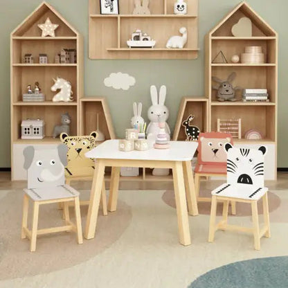 Solid Wood Children's Table And Chair 5-piece Set WEM Support (www.WEM.support)