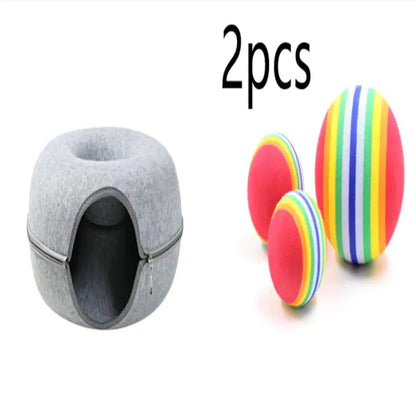 Round Woolen Cat Nest & Tunnel HejK.com Marketplace LLC