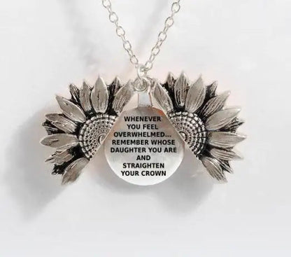 Sunflower Double-layer Lettering Necklace WEM Support (www.WEM.support)