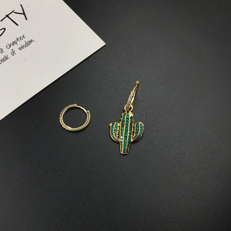 Summer Green Cactus Monaco Earrings WEM Support (www.WEM.support)