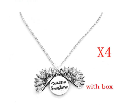 Sunflower Double Lettering Necklace WEM Support (www.WEM.support)