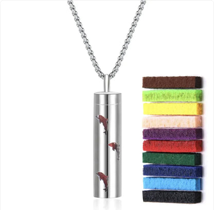 316L Stainless Steel Perfume Oil Diffuser Necklace WEM Support (www.WEM.support)