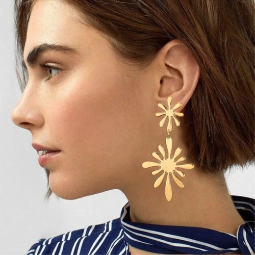 Double Flower Earrings WEM Support (www.WEM.support)