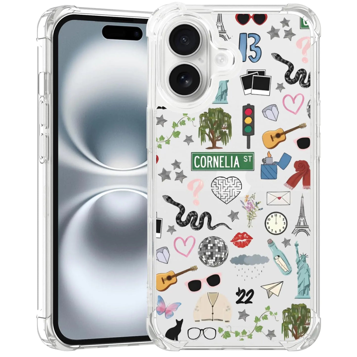 Taylorism Musician Phone Case Compatible with iPhone 12 Pro Max,Cool Queen Aesthetic Collage Phone Case for Women Girls Clear TPU Shockproof Cover Cases