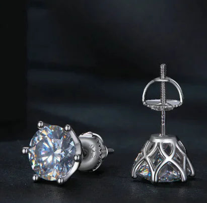 Radiant Moissanite Six-Prong Studs HejK.com Marketplace LLC