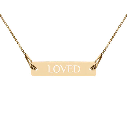 Sterling Silver Loved Bar Necklace WEM Support (www.WEM.support)