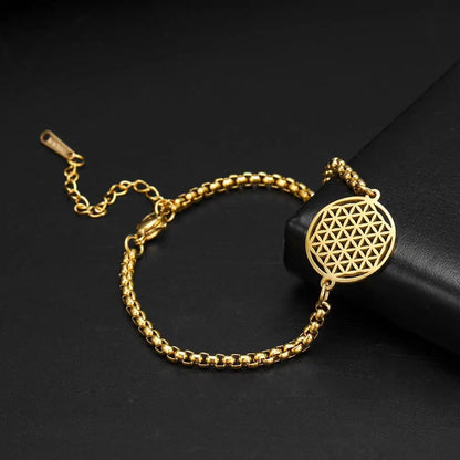 Flower of Life Stainless Steel Bracelet WEM Support (www.WEM.support)