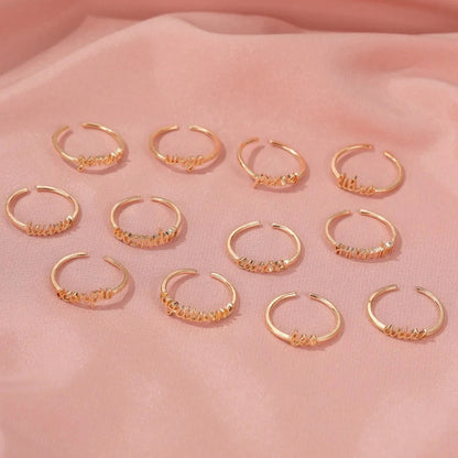 Thin Open Gold Zodiac Rings WEM Support (www.WEM.support)