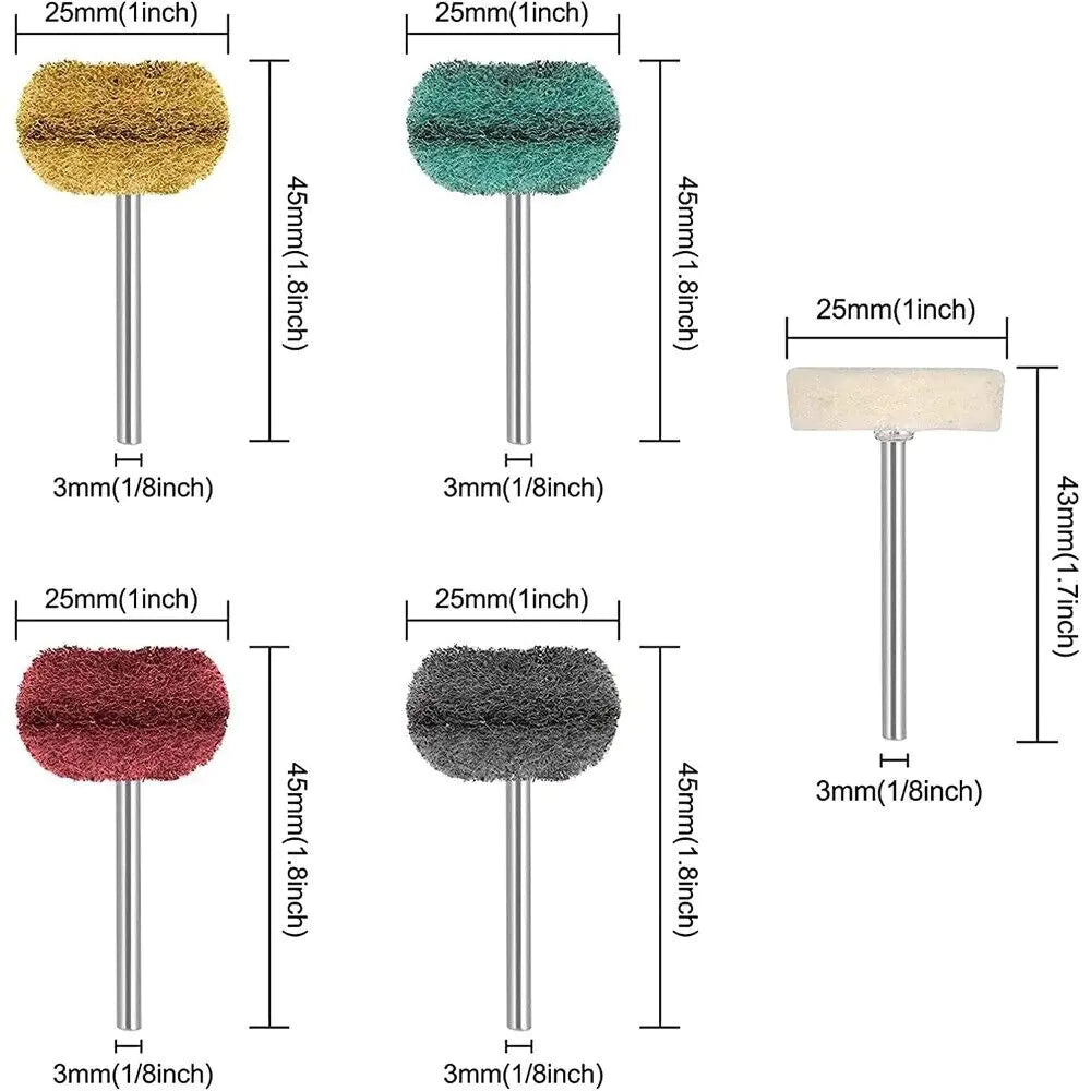 50 Metal Polishing Buffing Wheel Burr Kit Rotary Tool Accessories Set For Dremel WEM Support (www.WEM.support)