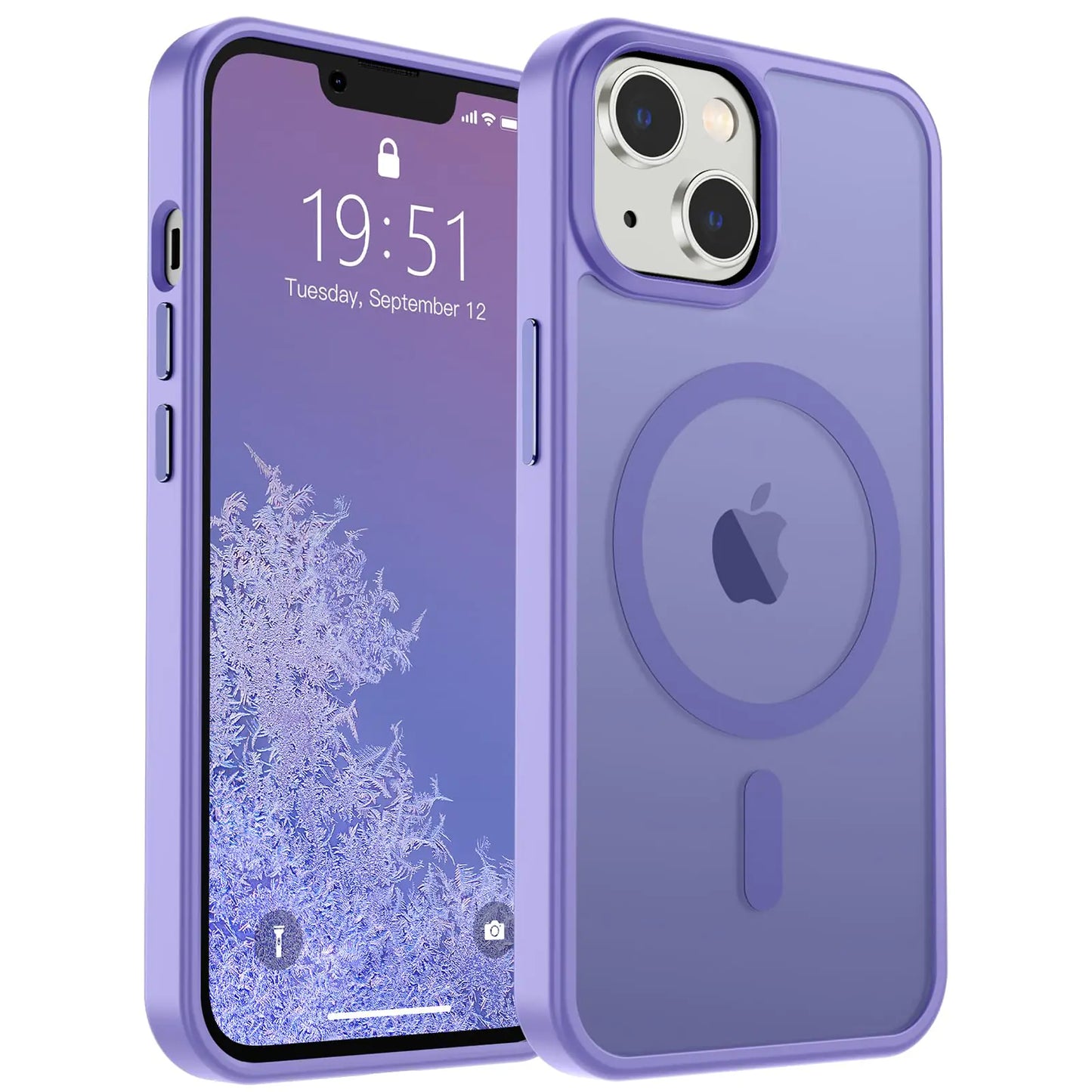 SUPFINE Magnetic for iPhone 15 Plus Case & iPhone 14 Plus Case(Compatible with MagSafe)(10 FT Military Grade Drop Protection) Slim Translucent Shockproof with Anti-Fingerprint Phone Case,Black