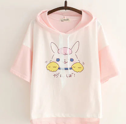 Stylish Hooded Half-Sleeve Top HejK.com Marketplace LLC