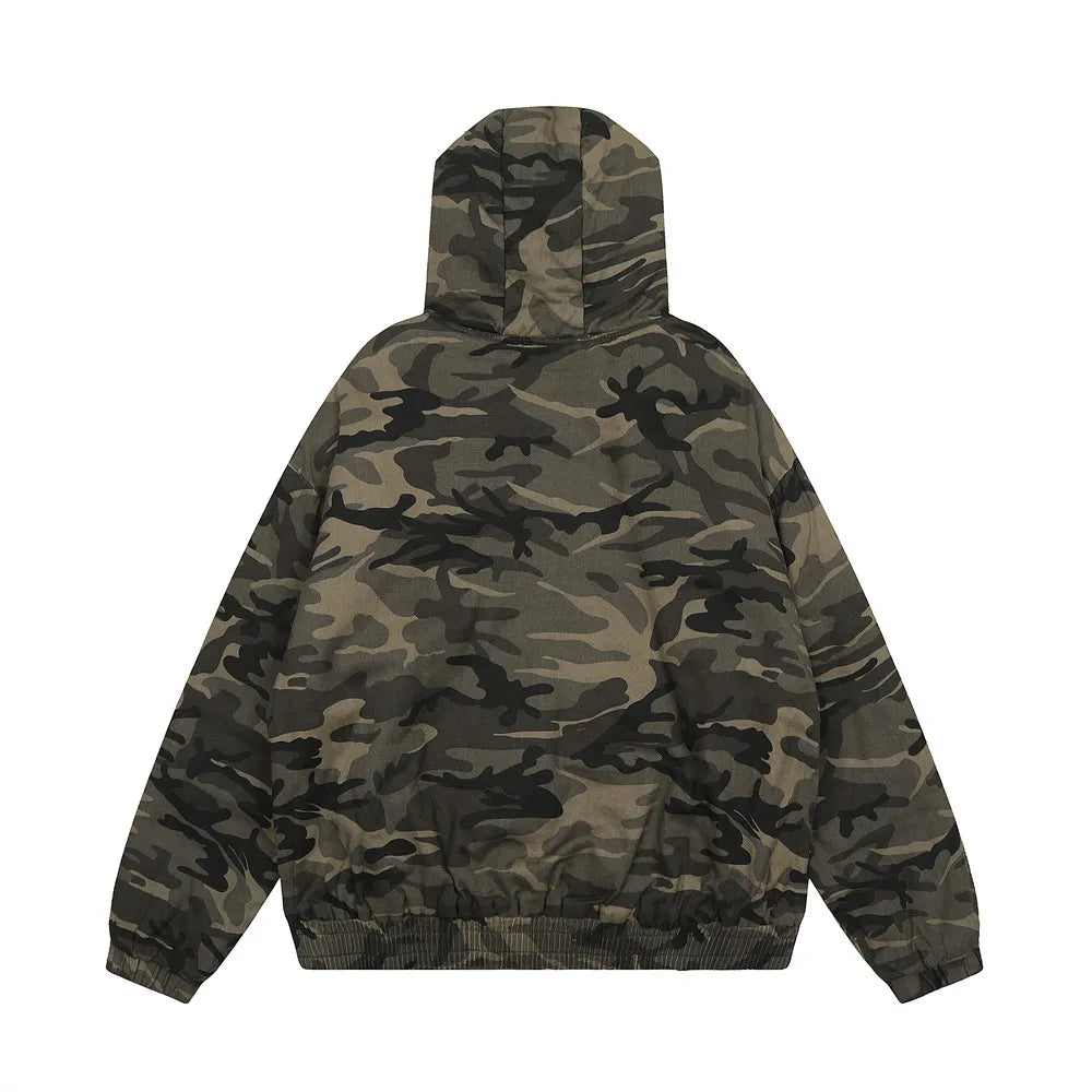 American Retro Camouflage Hooded Cotton Jacket For Men WEM Support (www.WEM.support)