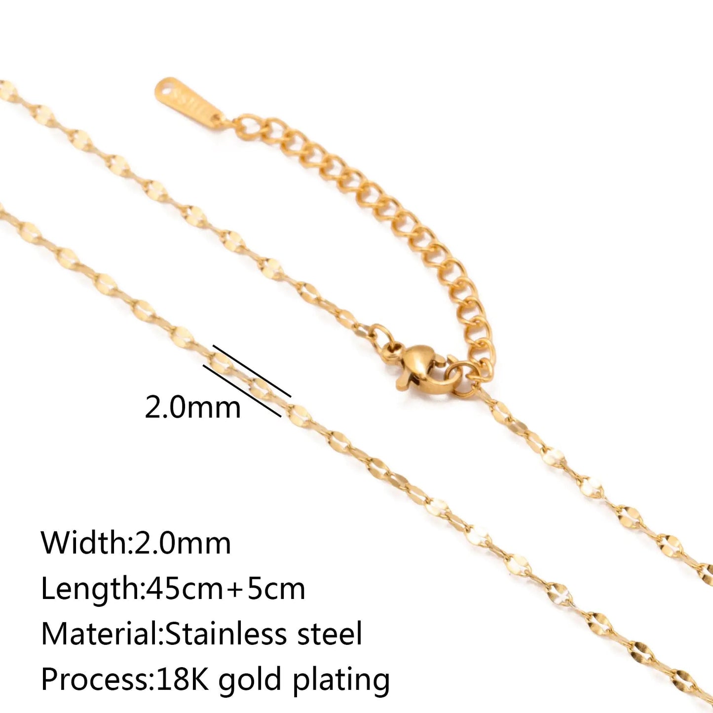 Stainless Steel Vacuum Vapor Plating 18K Gold Color Protection Lip Chain Accessories WEM Support (www.WEM.support)